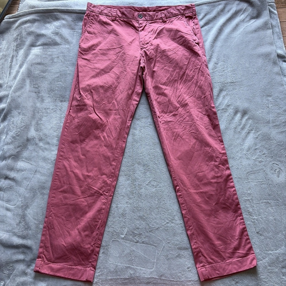Brooks Brothers Red Fleece Pants Mens 36x32 Red Chino Straight Khaki